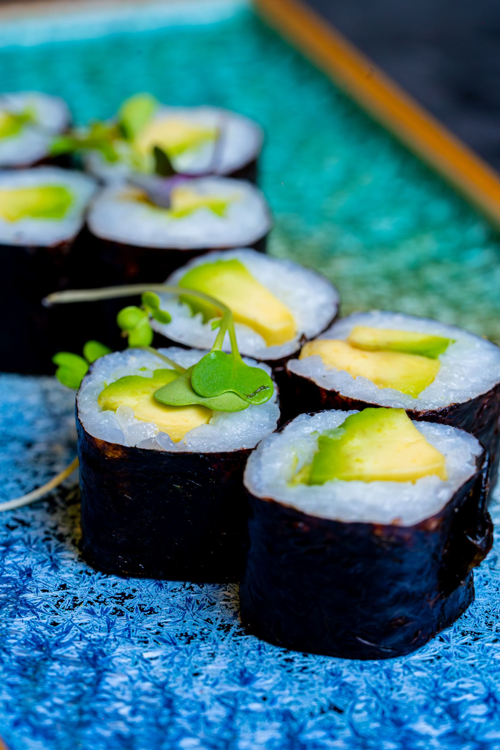 Nori rolls with avocado and cucumber
